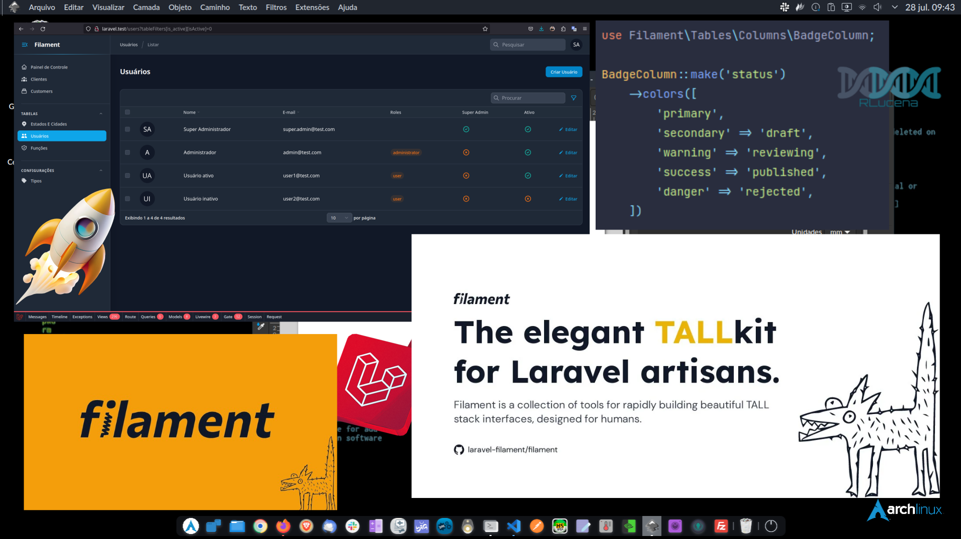 Filament é o TALLkit elegante para artesãos Laravel.